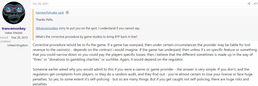 Casino fórum vlákno - příspěvek
