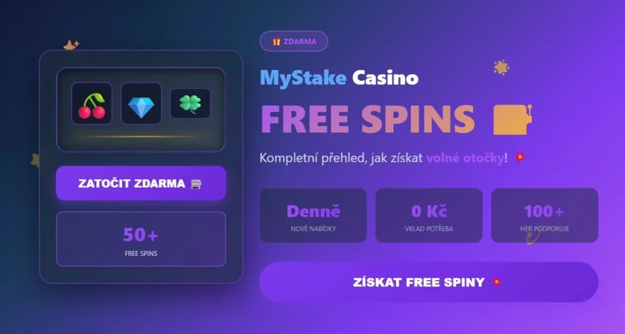 Free spins v MyStake casinu 🎰 | Kompletní přehled, jak získat volné otočky 💥