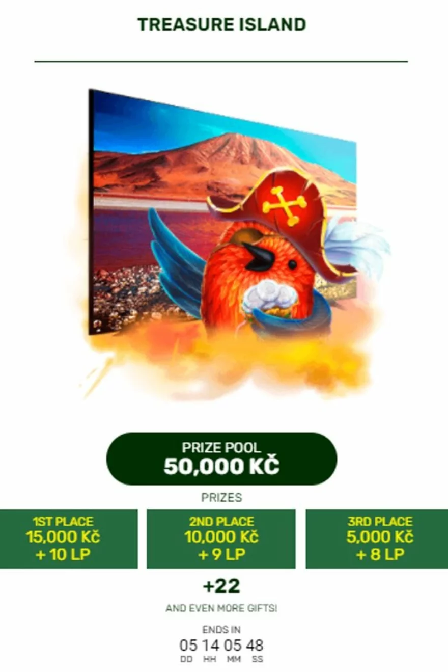 Poznejte Treasure Island Tournament  v Lucky Bird Casinu!