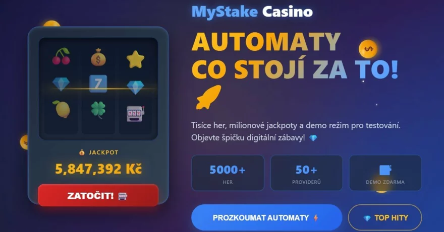 Automaty v MyStake casinu 🚀: Roztočte to na 4 000+ slotech s obřími bonusy! 🎰