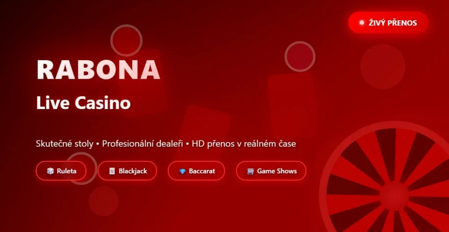 Živé hry v Rabona casinu: Nejlepší live stoly a sázkové limity ✅