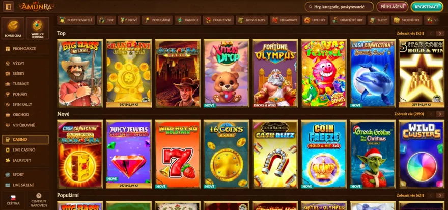 AmunRa casino nabídka