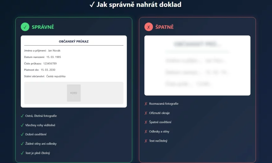 MyStake jak správně nahrát doklad