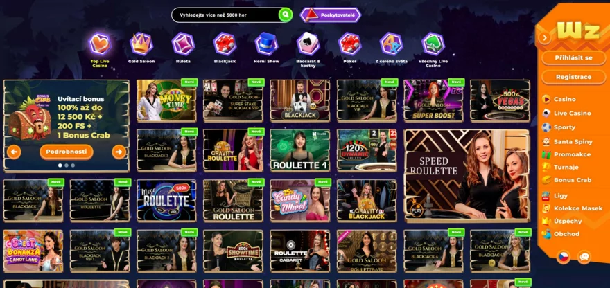 Wazamba casino: Nabídka live her