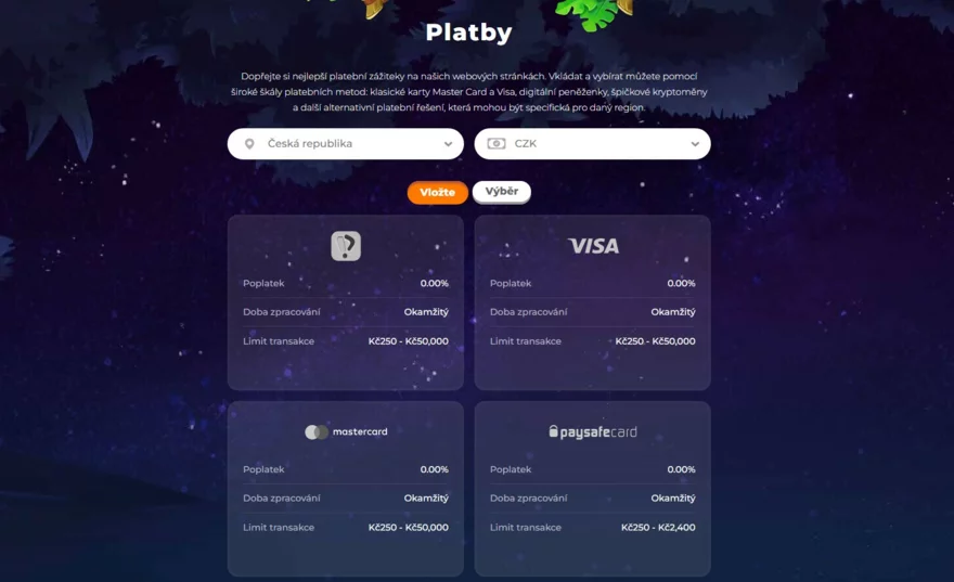 Wazamba vklad peněz