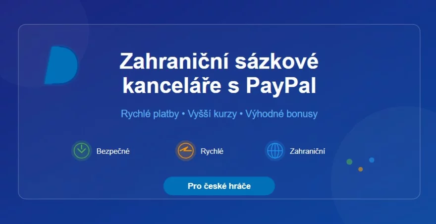 Zahraniční sázkové kanceláře akceptující PayPal