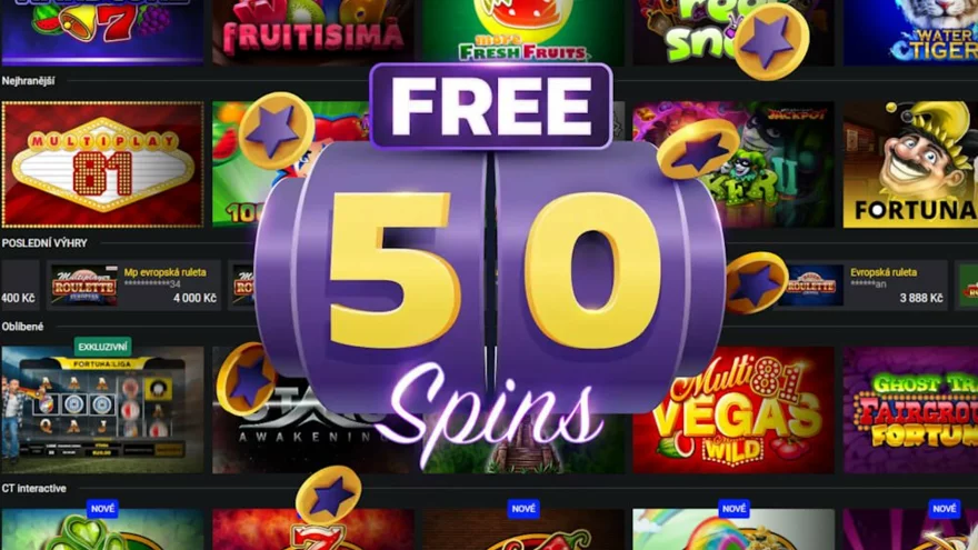 50 free spins no deposit v online casinech pro české hráče