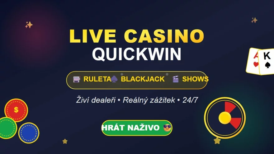 Live casino Quickwin: Užijte si ruletu, blackjack a game shows naživo 😎