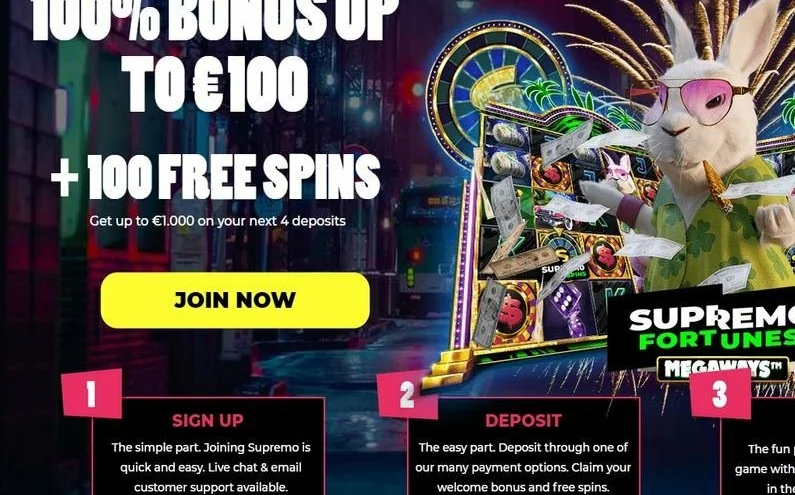 Supremo Casino recenze ☑️ | 100 % do výše 100 EUR + 100 FS 🔥